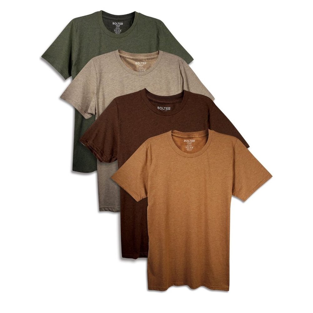 4-Pack Men's Cotton Poly Blend Crew Neck T-shirts 3001h H. Army New NWB